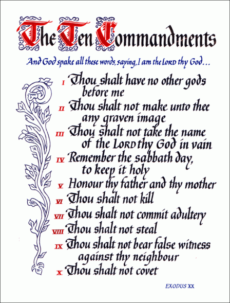 God's Ten Commandments